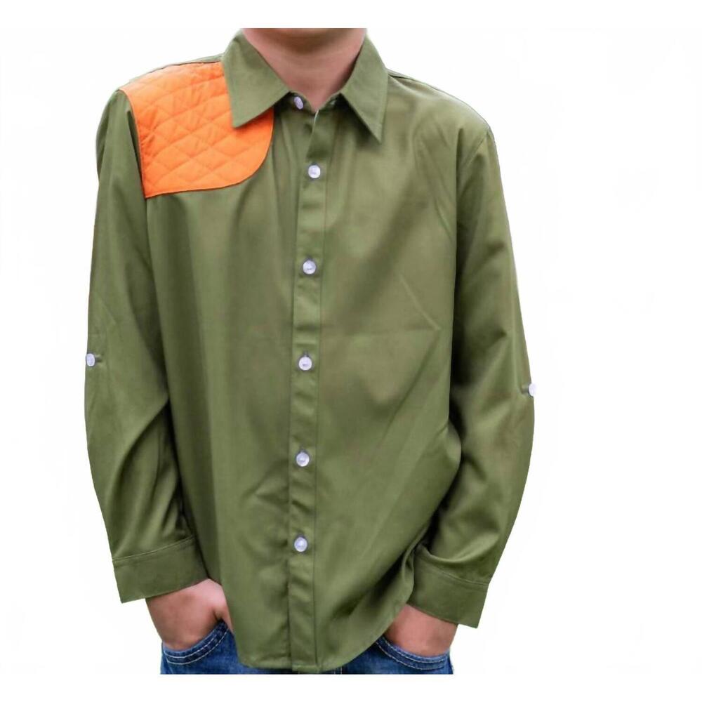 NEW BLUE QUAIL CLOTHING CO. long sleeve shirt in orange/green